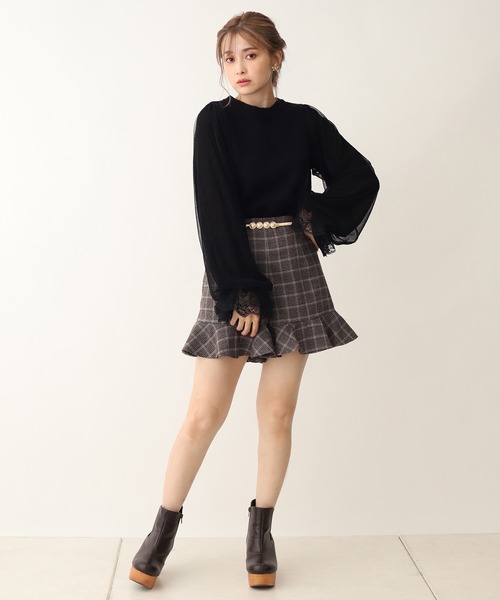 one after another NICE CLAUP（ワンアフターアナザーナイスクラップ）の「袖コンシャスバックリボンニット（ニット/セーター・レディース・ベージュ/ブラウン/オフホワイト/ブラック・FREE）」の18枚目の写真