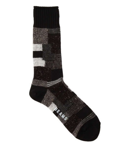 BEAMS(ビームス)の「BEAMS / パッチワーク ソックス(ソックス/靴下・メンズ・ナチュラル/ブラック/ブルー/ネイビー/オリーブ・ONE SIZE)」の22枚目の写真