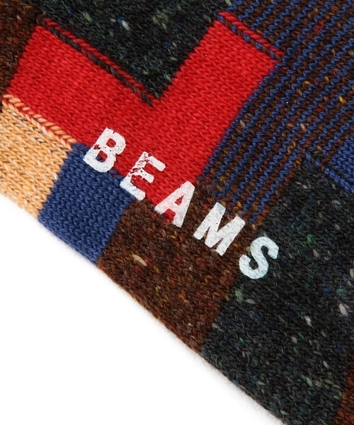 BEAMS(ビームス)の「BEAMS / パッチワーク ソックス(ソックス/靴下・メンズ・ナチュラル/ブラック/ブルー/ネイビー/オリーブ・ONE SIZE)」の10枚目の写真
