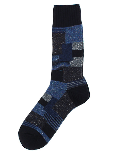 BEAMS(ビームス)の「BEAMS / パッチワーク ソックス(ソックス/靴下・メンズ・ナチュラル/ブラック/ブルー/ネイビー/オリーブ・ONE SIZE)」の4枚目の写真