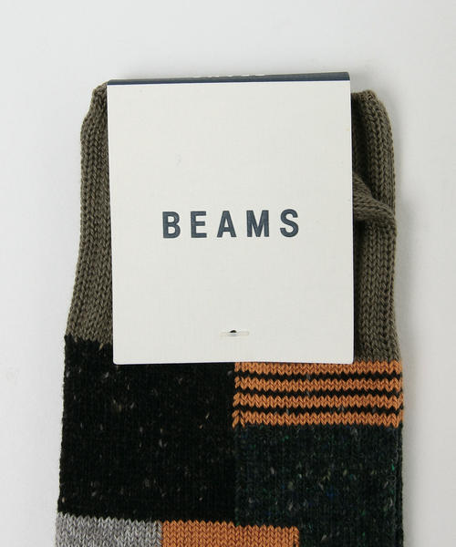 BEAMS(ビームス)の「BEAMS / パッチワーク ソックス(ソックス/靴下・メンズ・ナチュラル/ブラック/ブルー/ネイビー/オリーブ・ONE SIZE)」の7枚目の写真