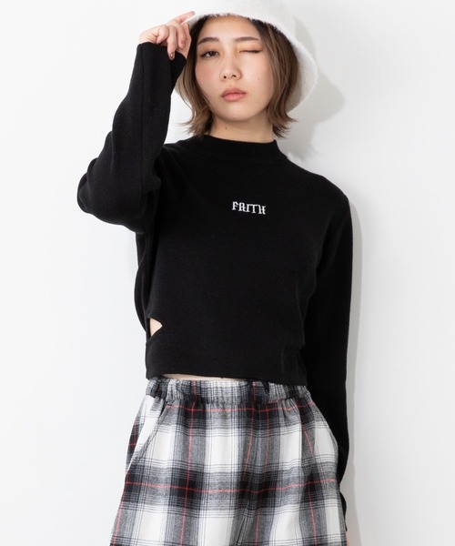 WEGO(ウィゴー)の「DISPARK/ウエストデザインピタニット(ニット/セーター・レディース・ライム/ブラック・FREE)」の2枚目の写真