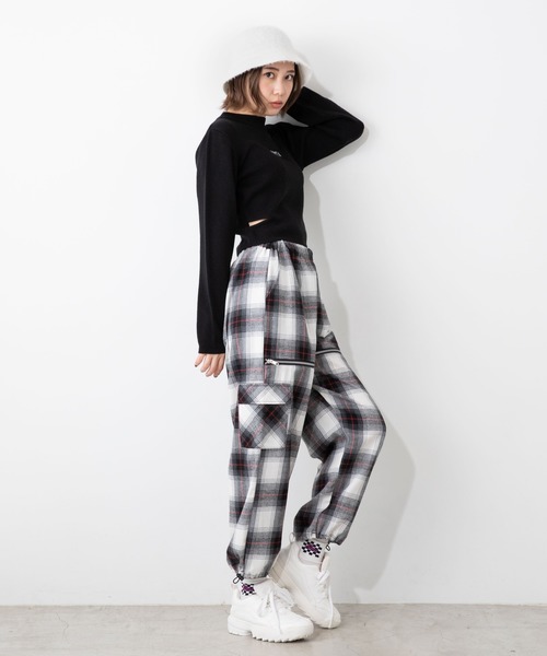 WEGO(ウィゴー)の「DISPARK/ウエストデザインピタニット(ニット/セーター・レディース・ライム/ブラック・FREE)」の6枚目の写真