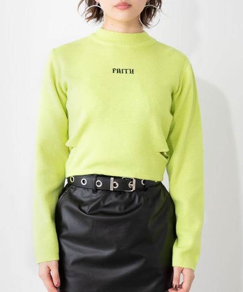 WEGO(ウィゴー)の「DISPARK/ウエストデザインピタニット(ニット/セーター・レディース・ライム/ブラック・FREE)」の9枚目の写真