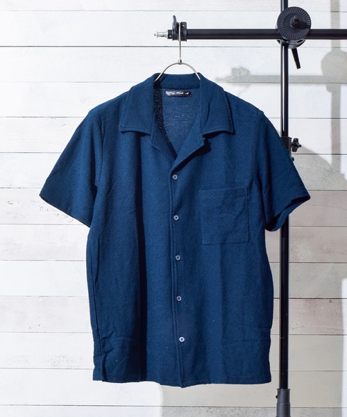 B.I.D.（ビーアイディー）の「ランダムパイルオープンシャツ（シャツ/ブラウス・レディース・ホワイト/ネイビー/杢グレー・LARGE/X-LARGE/MEDIUM）」の4枚目の写真