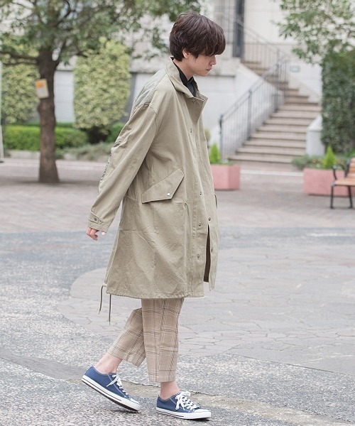 UP START（アップスタート）の「モッズコート風ナイロン切替フィッシュテールスプリングコート（モッズコート・メンズ・ベージュ/ブラック/オリーブ・MEDIUM/LARGE）」の21枚目の写真
