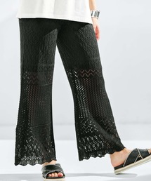 GeeRA | 【20夏新着】透かし編ニットワイドパンツ(その他パンツ)