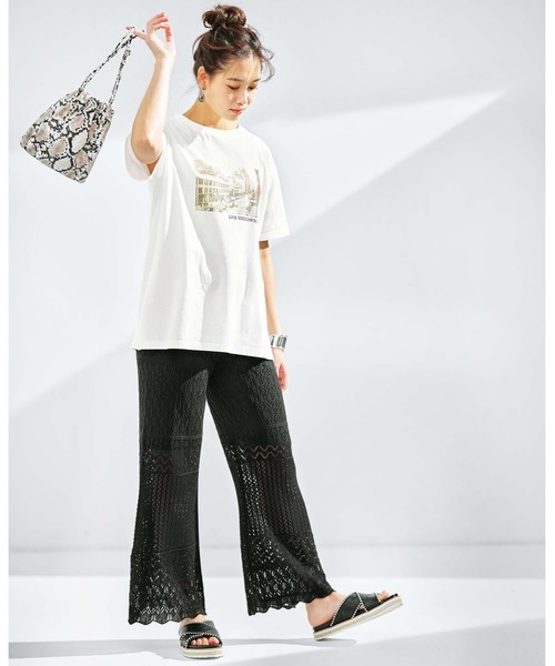 GeeRA(ジーラ)の「透かし編ニットワイドパンツ(その他パンツ・レディース・ブラウン/オフホワイト/ブラック・XX-LARGE/LARGE/MEDIUM/X-LARGE)」の9枚目の写真