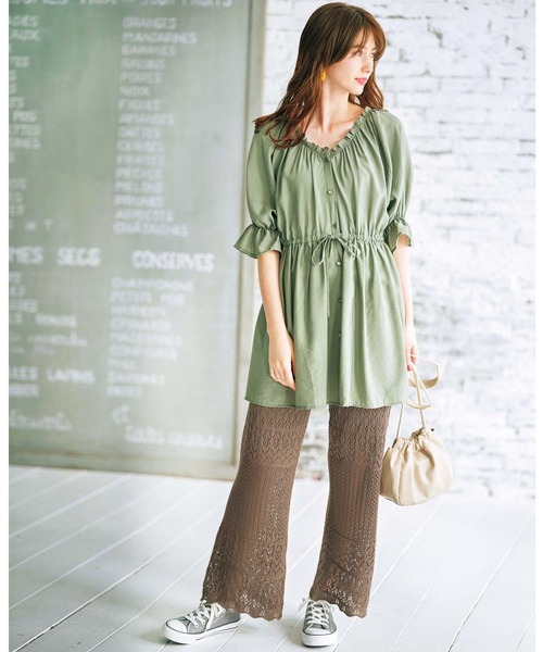 GeeRA(ジーラ)の「透かし編ニットワイドパンツ(その他パンツ・レディース・ブラウン/オフホワイト/ブラック・XX-LARGE/LARGE/MEDIUM/X-LARGE)」の11枚目の写真