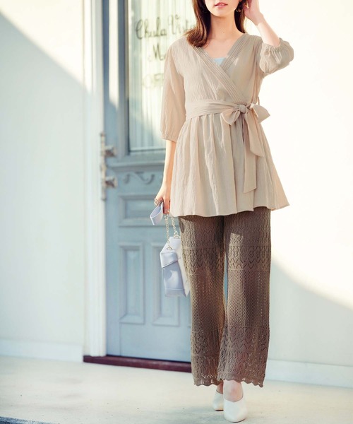 GeeRA(ジーラ)の「透かし編ニットワイドパンツ(その他パンツ・レディース・ブラウン/オフホワイト/ブラック・XX-LARGE/LARGE/MEDIUM/X-LARGE)」の12枚目の写真