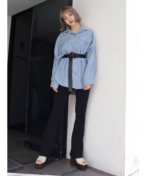 EMODA（エモダ）の「コルセットマークフィットフレアパンツ（その他パンツ・レディース・ブラック/ベージュ/オレンジ・SMALL/MEDIUM）」の7枚目の写真