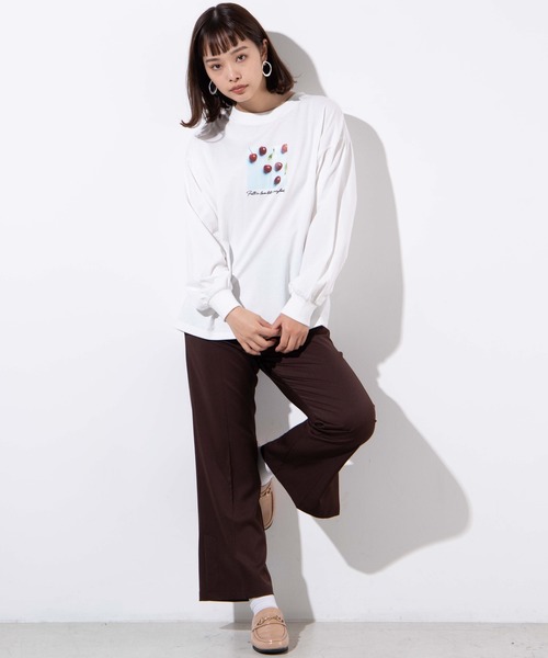 WEGO（ウィゴー）の「WEGO/チェリーボリュームスリーブロンT（Tシャツ/カットソー・レディース・ホワイト/ホワイト系その他・FREE）」の16枚目の写真