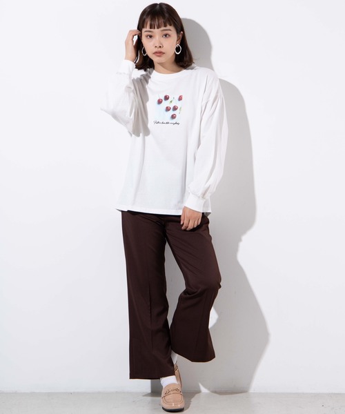 WEGO（ウィゴー）の「WEGO/チェリーボリュームスリーブロンT（Tシャツ/カットソー・レディース・ホワイト/ホワイト系その他・FREE）」の15枚目の写真