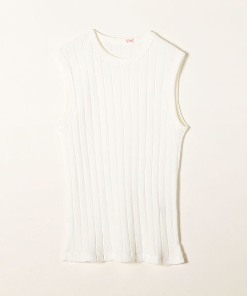SHIPS any（シップス エニィ）の「YOUNG&OLSEN:BROADリブタンクトップ（タンクトップ・レディース・グリーン/ベージュ系その他/ホワイト・ONE SIZE）」の2枚目の写真