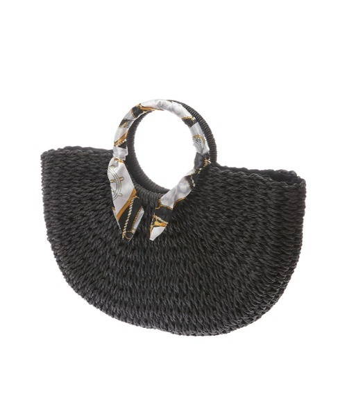 fifth（フィフス）の「スカーフ付ハーフムーンかごバッグ（かごバッグ・レディース・ブラック/アイボリー/ブラウン・FREE）」の4枚目の写真