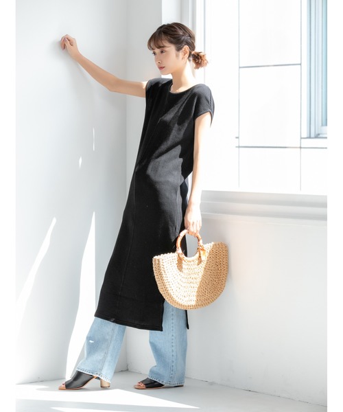 fifth（フィフス）の「スカーフ付ハーフムーンかごバッグ（かごバッグ・レディース・ブラック/アイボリー/ブラウン・FREE）」の8枚目の写真