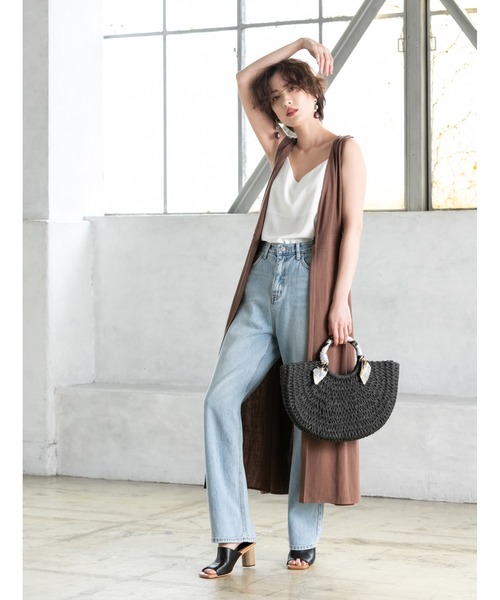 fifth（フィフス）の「スカーフ付ハーフムーンかごバッグ（かごバッグ・レディース・ブラック/アイボリー/ブラウン・FREE）」の16枚目の写真