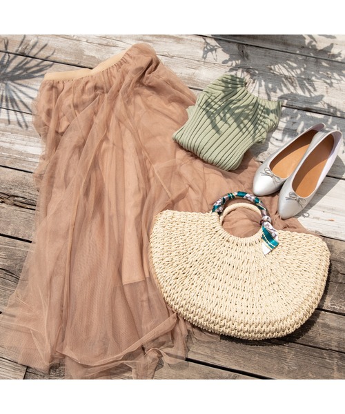 fifth（フィフス）の「スカーフ付ハーフムーンかごバッグ（かごバッグ・レディース・ブラック/アイボリー/ブラウン・FREE）」の19枚目の写真