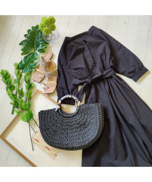 fifth（フィフス）の「スカーフ付ハーフムーンかごバッグ（かごバッグ・レディース・ブラック/アイボリー/ブラウン・FREE）」の18枚目の写真