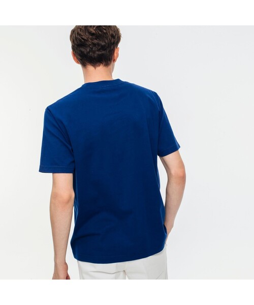 【新品未使用タグ付き】LACOSTE(ラコステ)Tシャツ 水色 セール】 オーガニックコットンビッグワニロゴプリントTシャツ