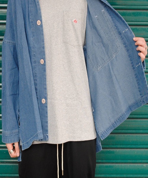 BEATJIVE(ビートジャイブ)の「ビッグシルエット シャツ デニムシャツ オーバーサイズ ドロップショルダー レディース(シャツ/ブラウス・レディース・カーキ/インディゴブルー/ホワイト系その他・F)」の21枚目の写真