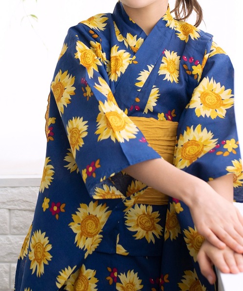 KYOETSU（キョウエツ）の「簡単着付け セパレート 浴衣 女の子 2点セット( セパレート浴衣 + 帯 )（浴衣・キッズ・ブラック系その他2/ブラック系その他4/グリーン系その他2/ブルー系その他2/ブルー系その他3/ブルー系その他4/ブルー系その他5/ブルー系その他6/パープル系その他/パープル系その他2/ホワイト系その他/グリーン系その他/ブラック系その他/ブラック系その他3/ピンク系その他/ブルー系その他/その他12/その他4/その他7/その他9/その他6/その他8/その他10/その他1/その他2/その他3/その他5/その他11・130/140/150/120/110）」の9枚目の写真