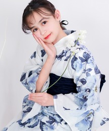 KYOETSU（キョウエツ）の「簡単着付け セパレート 浴衣 女の子 2点セット( セパレート浴衣 + 帯 )（浴衣）」
