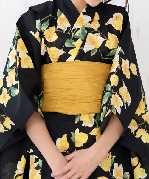 KYOETSU（キョウエツ）の「簡単着付け セパレート 浴衣 女の子 2点セット( セパレート浴衣 + 帯 )（浴衣・キッズ・ブラック系その他2/ブラック系その他4/グリーン系その他2/ブルー系その他2/ブルー系その他3/ブルー系その他4/ブルー系その他5/ブルー系その他6/パープル系その他/パープル系その他2/ホワイト系その他/グリーン系その他/ブラック系その他/ブラック系その他3/ピンク系その他/ブルー系その他/その他12/その他4/その他7/その他9/その他6/その他8/その他10/その他1/その他2/その他3/その他5/その他11・130/140/150/120/110）」の5枚目の写真