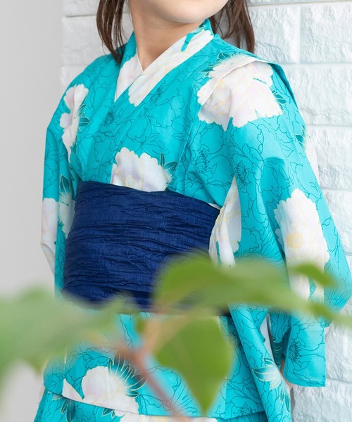 KYOETSU（キョウエツ）の「簡単着付け セパレート 浴衣 女の子 2点セット( セパレート浴衣 + 帯 )（浴衣・キッズ・ブラック系その他2/ブラック系その他4/グリーン系その他2/ブルー系その他2/ブルー系その他3/ブルー系その他4/ブルー系その他5/ブルー系その他6/パープル系その他/パープル系その他2/ホワイト系その他/グリーン系その他/ブラック系その他/ブラック系その他3/ピンク系その他/ブルー系その他/その他12/その他4/その他7/その他9/その他6/その他8/その他10/その他1/その他2/その他3/その他5/その他11・130/140/150/120/110）」の8枚目の写真