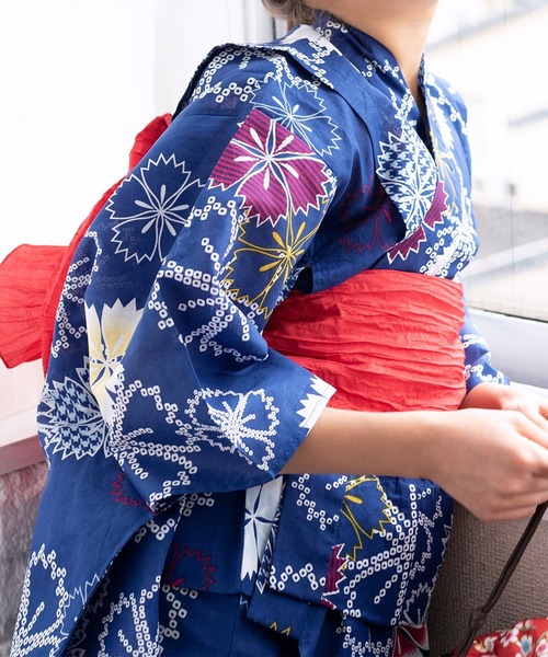 KYOETSU（キョウエツ）の「簡単着付け セパレート 浴衣 女の子 2点セット( セパレート浴衣 + 帯 )（浴衣・キッズ・ブラック系その他2/ブラック系その他4/グリーン系その他2/ブルー系その他2/ブルー系その他3/ブルー系その他4/ブルー系その他5/ブルー系その他6/パープル系その他/パープル系その他2/ホワイト系その他/グリーン系その他/ブラック系その他/ブラック系その他3/ピンク系その他/ブルー系その他/その他12/その他4/その他7/その他9/その他6/その他8/その他10/その他1/その他2/その他3/その他5/その他11・130/140/150/120/110）」の10枚目の写真