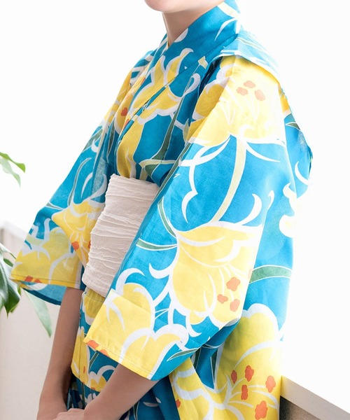 KYOETSU（キョウエツ）の「簡単着付け セパレート 浴衣 女の子 2点セット( セパレート浴衣 + 帯 )（浴衣・キッズ・ブラック系その他2/ブラック系その他4/グリーン系その他2/ブルー系その他2/ブルー系その他3/ブルー系その他4/ブルー系その他5/ブルー系その他6/パープル系その他/パープル系その他2/ホワイト系その他/グリーン系その他/ブラック系その他/ブラック系その他3/ピンク系その他/ブルー系その他/その他12/その他4/その他7/その他9/その他6/その他8/その他10/その他1/その他2/その他3/その他5/その他11・130/140/150/120/110）」の13枚目の写真