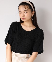 one after another NICE CLAUP | バックリボンしぼしぼTシャツ(Tシャツ/カットソー)