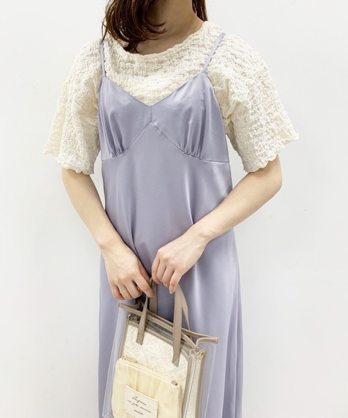 one after another NICE CLAUP（ワンアフターアナザーナイスクラップ）の「バックリボンしぼしぼTシャツ（Tシャツ/カットソー・レディース・ブラック/ベージュ/オフホワイト/ブルーグレー・FREE）」の17枚目の写真