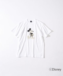 Disney | mickey モノクロ ショートスリーブ TEE(Tシャツ/カットソー)