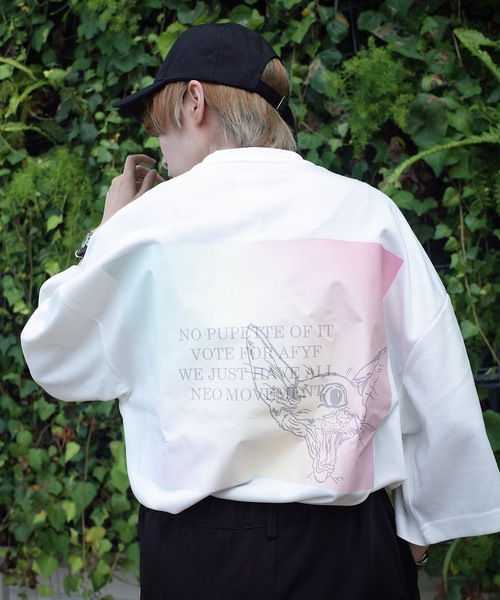 rovtski(ロフトスキー)の「AFYF COOL TECH PRINT BIGTEE/オーバーサイズ クールテック アートプリントビッグTシャツ(Tシャツ/カットソー・メンズ・ホワイト系その他/ブラック系その他/グレー系その他/ブルー系その他/ホワイト系その他2/ホワイト系その他3/ブラック系その他2/ブラック系その他3/グレー系その他2/ブルー系その他2・FREE)」の4枚目の写真