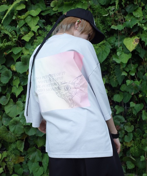 rovtski(ロフトスキー)の「AFYF COOL TECH PRINT BIGTEE/オーバーサイズ クールテック アートプリントビッグTシャツ(Tシャツ/カットソー・メンズ・ホワイト系その他/ブラック系その他/グレー系その他/ブルー系その他/ホワイト系その他2/ホワイト系その他3/ブラック系その他2/ブラック系その他3/グレー系その他2/ブルー系その他2・FREE)」の8枚目の写真