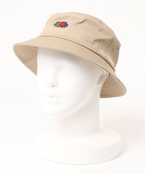 FRUIT OF THE LOOM（フルーツオブザルーム）の「LOGO EMB BUCKET HAT / バケット / ハット / シンプル / ベーシック / カジュアル  / ユニセックス / 刺繍 / ロゴ（ハット・レディース・ホワイト/クリーム/サックスブルー/インディゴブルー/パープル/ピンク/ベージュ/ブラック/ブラック系その他/ブルー/グリーン系その他/サーモンピンク・FREE）」の5枚目の写真