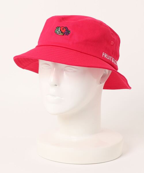 FRUIT OF THE LOOM（フルーツオブザルーム）の「LOGO EMB BUCKET HAT / バケット / ハット / シンプル / ベーシック / カジュアル  / ユニセックス / 刺繍 / ロゴ（ハット・レディース・ホワイト/クリーム/サックスブルー/インディゴブルー/パープル/ピンク/ベージュ/ブラック/ブラック系その他/ブルー/グリーン系その他/サーモンピンク・FREE）」の12枚目の写真