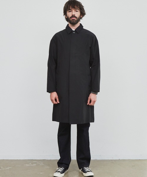 YARD PLUS（ヤードプリュス）の「YARD PLUS ルーズフィットステンカラーコート（ステンカラーコート・メンズ・カーキ/ブラック・MEDIUM/LARGE）」の8枚目の写真