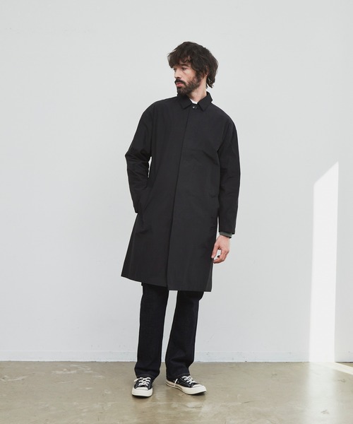 YARD PLUS（ヤードプリュス）の「YARD PLUS ルーズフィットステンカラーコート（ステンカラーコート・メンズ・カーキ/ブラック・MEDIUM/LARGE）」の10枚目の写真