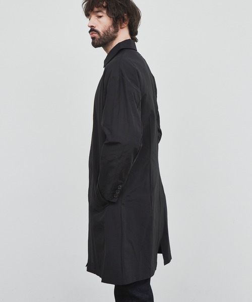 YARD PLUS（ヤードプリュス）の「YARD PLUS ルーズフィットステンカラーコート（ステンカラーコート・メンズ・カーキ/ブラック・MEDIUM/LARGE）」の14枚目の写真