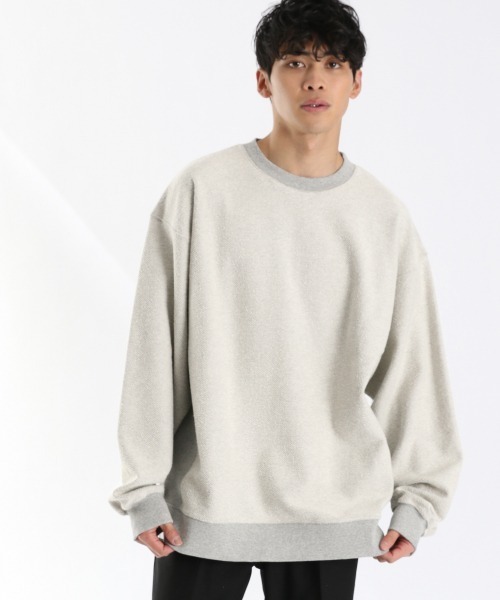 LOWRYS FARM（ローリーズファーム）の「ＵＳＡＢＩＧリブクルー　926647（スウェット・メンズ・パープル/グレー/イエロー/ブルー/グリーン・MEDIUM/LARGE）」の2枚目の写真