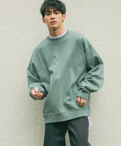 LOWRYS FARM（ローリーズファーム）の「ＵＳＡＢＩＧリブクルー　926647（スウェット・メンズ・パープル/グレー/イエロー/ブルー/グリーン・MEDIUM/LARGE）」の3枚目の写真