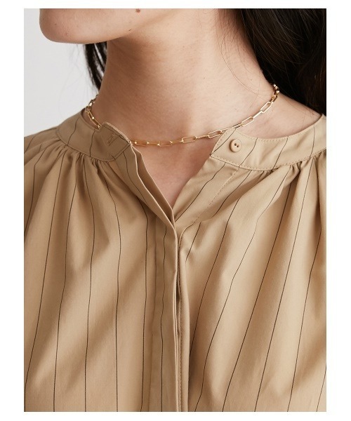 Mila Owen（ミラオーウェン）の「袖ボリュームロングシャツワンピース（ワンピース・レディース・チャコールグレー/ホワイト/ストライプ・0/1）」の16枚目の写真