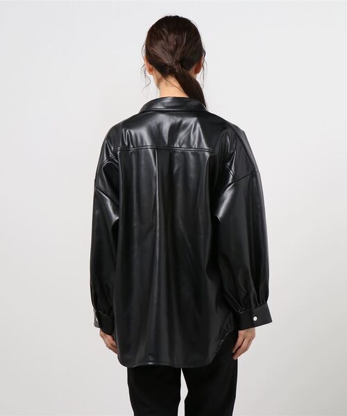 WEGO(ウィゴー)の「WEGO/フェイクレザーボリュームスリーブジャケット(ライダースジャケット・レディース・ブラック・FREE)」の4枚目の写真