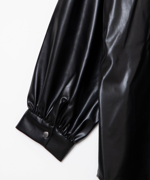 WEGO(ウィゴー)の「WEGO/フェイクレザーボリュームスリーブジャケット(ライダースジャケット・レディース・ブラック・FREE)」の7枚目の写真