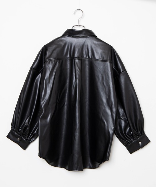 WEGO(ウィゴー)の「WEGO/フェイクレザーボリュームスリーブジャケット(ライダースジャケット・レディース・ブラック・FREE)」の5枚目の写真