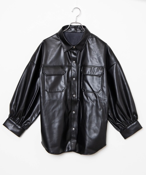 WEGO(ウィゴー)の「WEGO/フェイクレザーボリュームスリーブジャケット(ライダースジャケット・レディース・ブラック・FREE)」の8枚目の写真