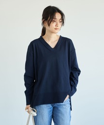 AMERICAN HOLIC | Vネックバックリブニットプルオーバー(ニット/セーター)