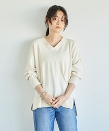 AMERICAN HOLIC | Vネックバックリブニットプルオーバー(ニット/セーター)